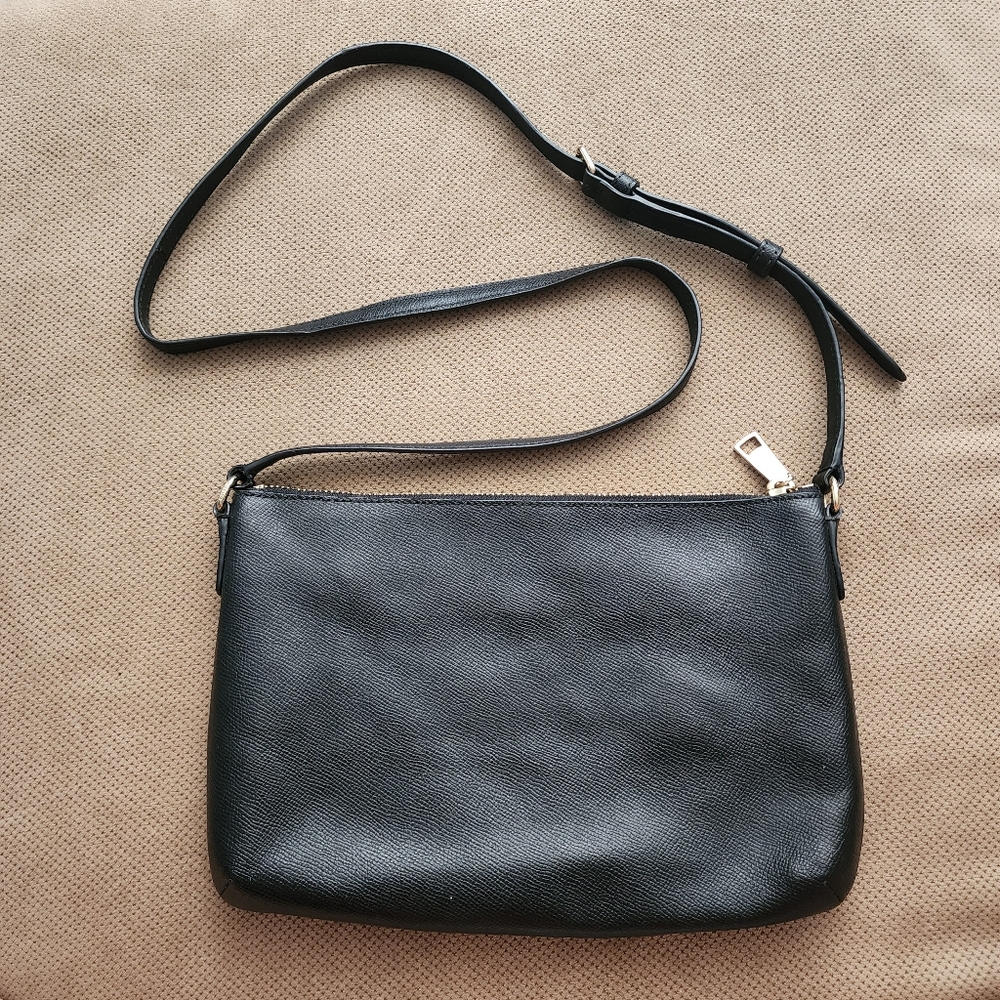 Coach Black Leather Crossbody with Gold Logo - Picture 4 of 15